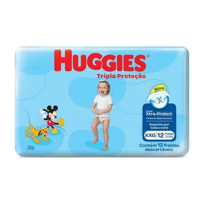 Fralda Tripla Protecao XXG 12 Unidades  - HUGGIES