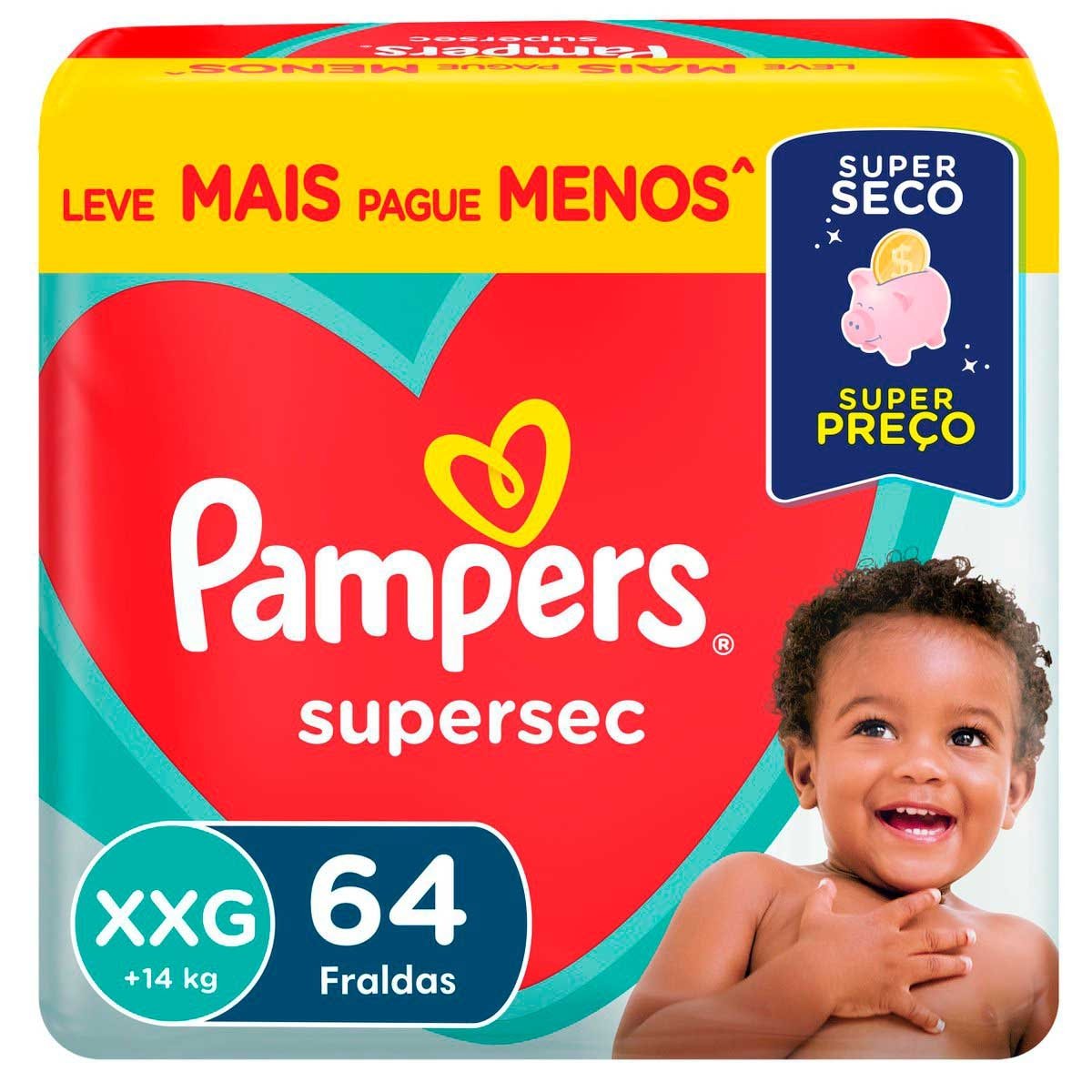 Fralda Pampers Supersec XXG - 64 Unidades