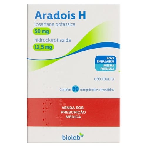 Aradois H 50Mg + 12,5Mg Biolab Caixa Com 90 Comprimidos