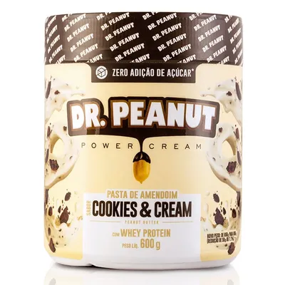 PASTA AMENDOIM DR PEANUT COOKIES/CREAM 600G