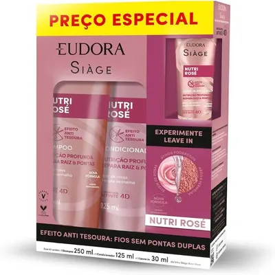 Kit Siage Nutri Rose Shampoo+Condicionador+Leave In