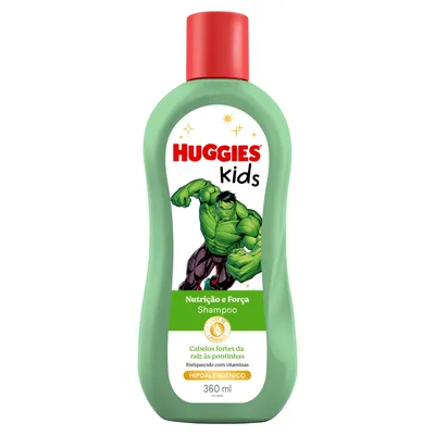 SHAMPOO HUGGIES KIDS NUTRICAO E FORCA HULK 360ML