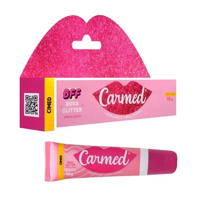 Hidratante Labial Bff Rosa Glitter Efeito Gloss Carmed 10G