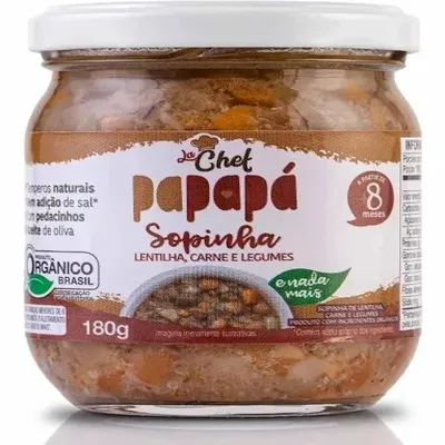SOPINHA ORGANICA PAPAPA LENTILHA CARNE E LEGUMES 180G