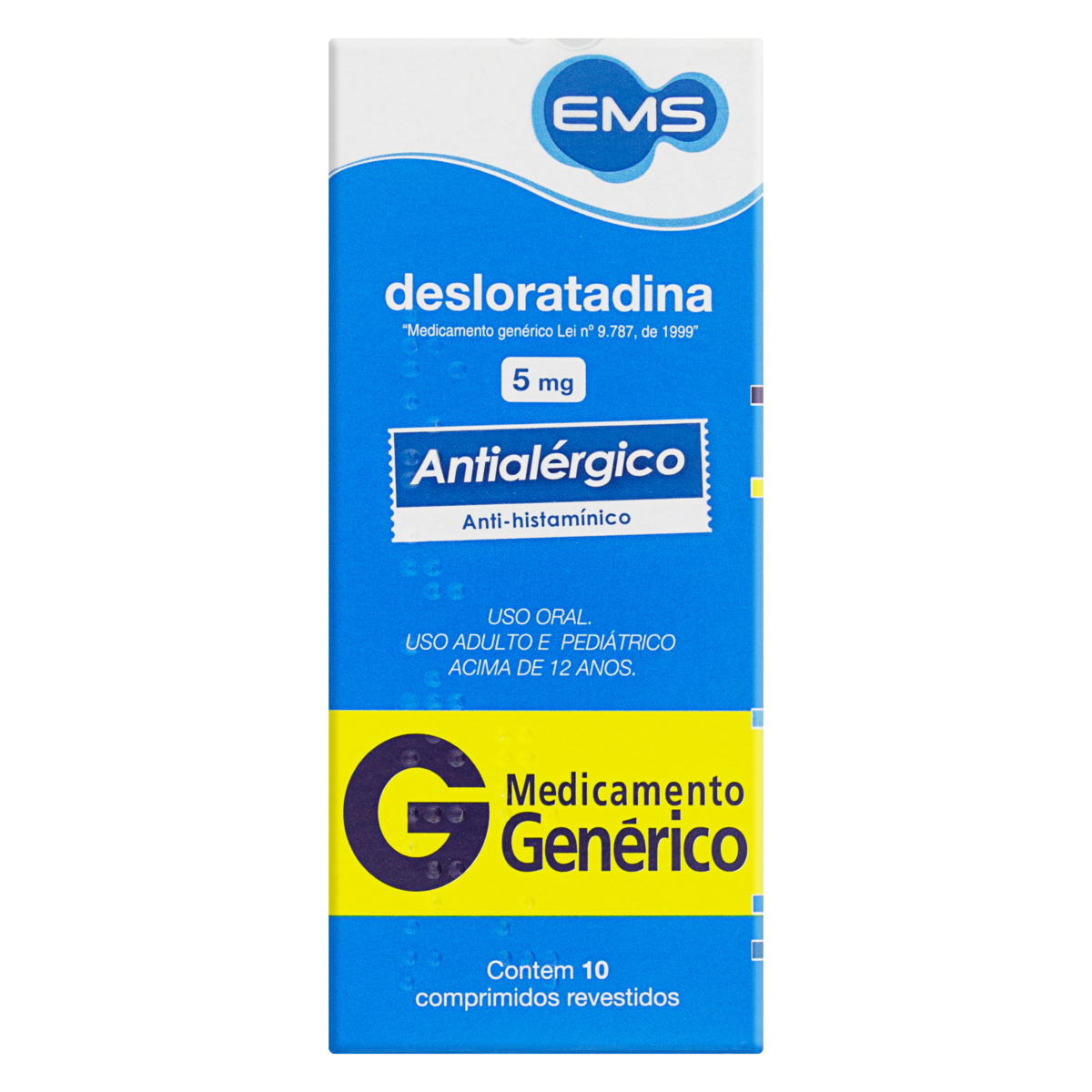 Desloratadina 5Mg Ems Caixa Com 10 Comprimidos Revestidos