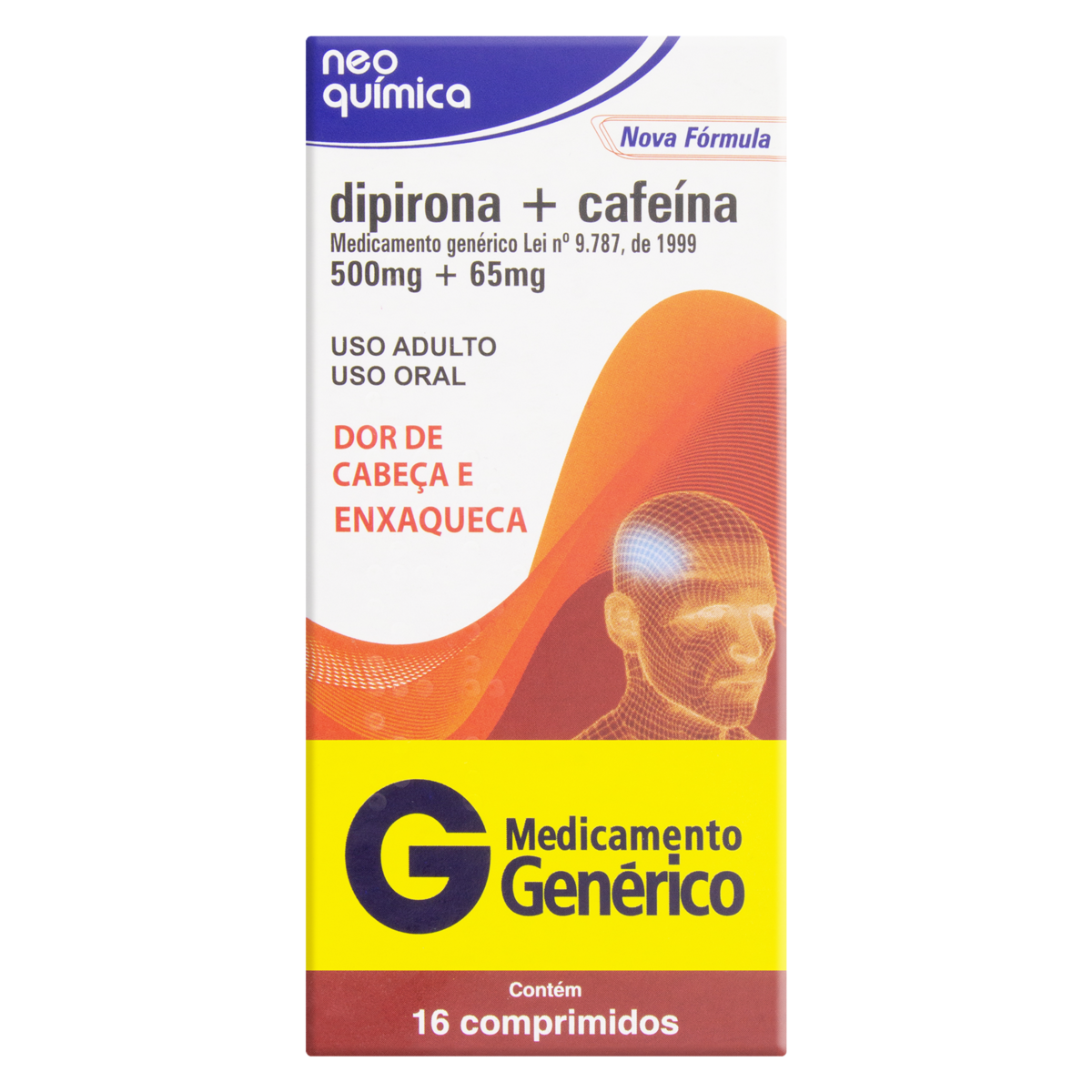 Dipirona Sodica+Cafeina 16 Comprimidos - NEO QUIMICA