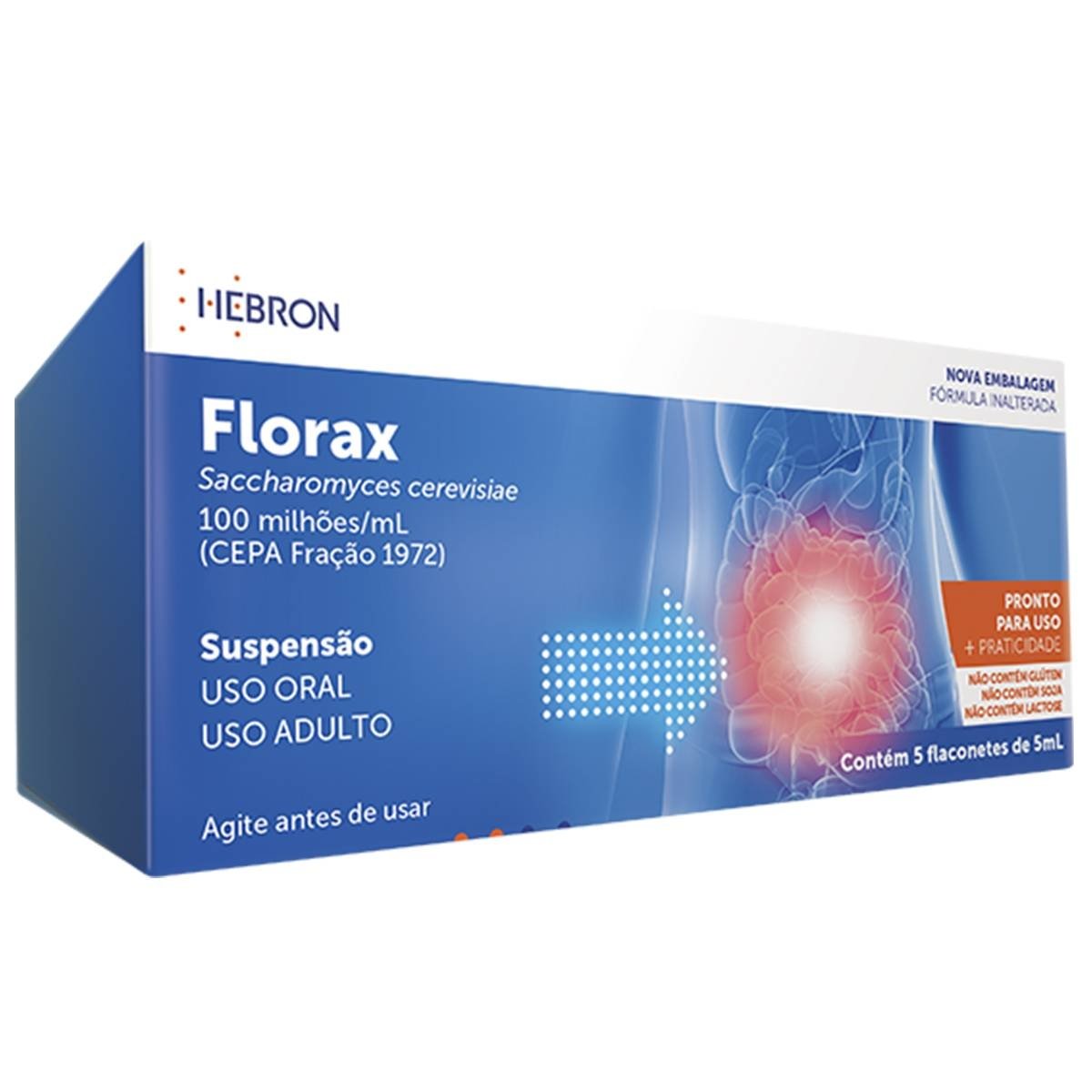 Florax Adulto Hebron 5Ml Caixa Com 5 Flaconetes