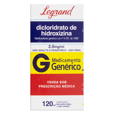 Dicloridrato de Hidroxizina 120ml Solu Oral - LEGRAND