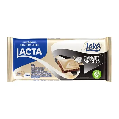 Chocolate Em Barra Lacta Mix Diamante Negro/Laka 90G