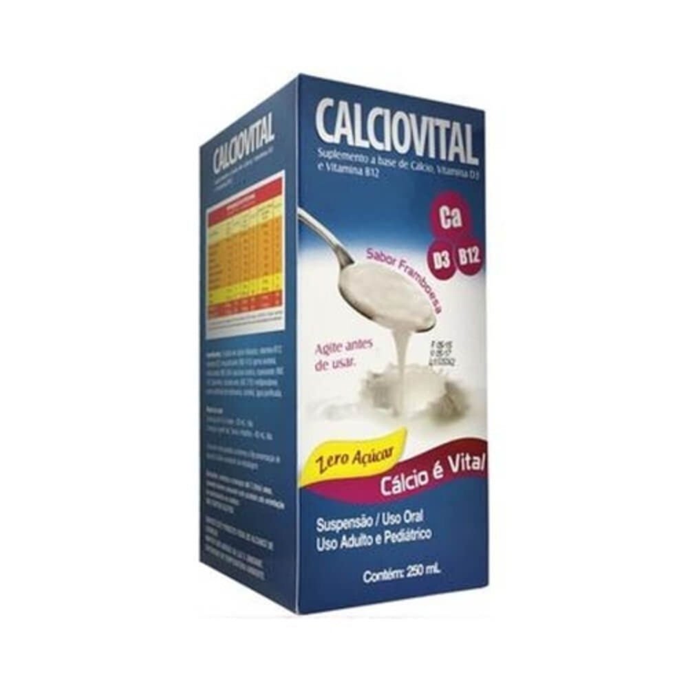 Calciovital Vitamina D3+B12 Sabor Framboesa 250ml - NATULAB