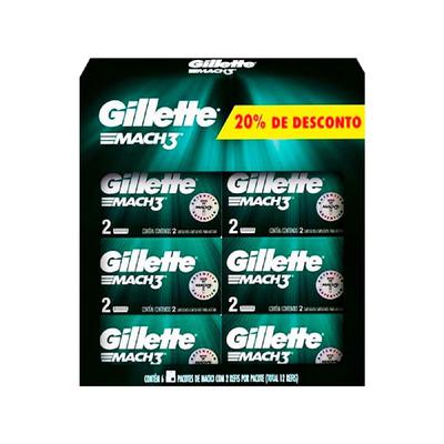 Gillette Mach3 Carga Barbear 6 Unidades