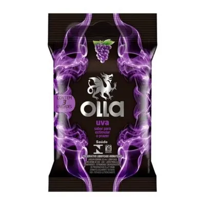 Preservativo Olla Lubrificante Uva C/3Unidades
