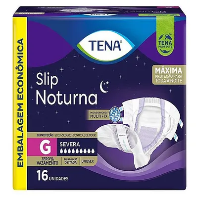 Fralda Geriátrica Tena Slip Noturna 16 Unidades