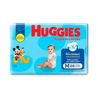 Fralda Huggies Tripla Protecao Jumbo M 28un
