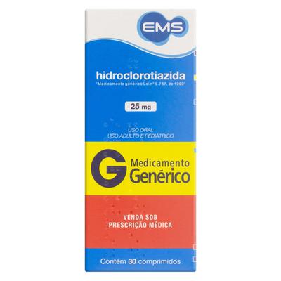 Hidroclorotiazida 25Mg Ems Caixa Com 30 Comprimidos