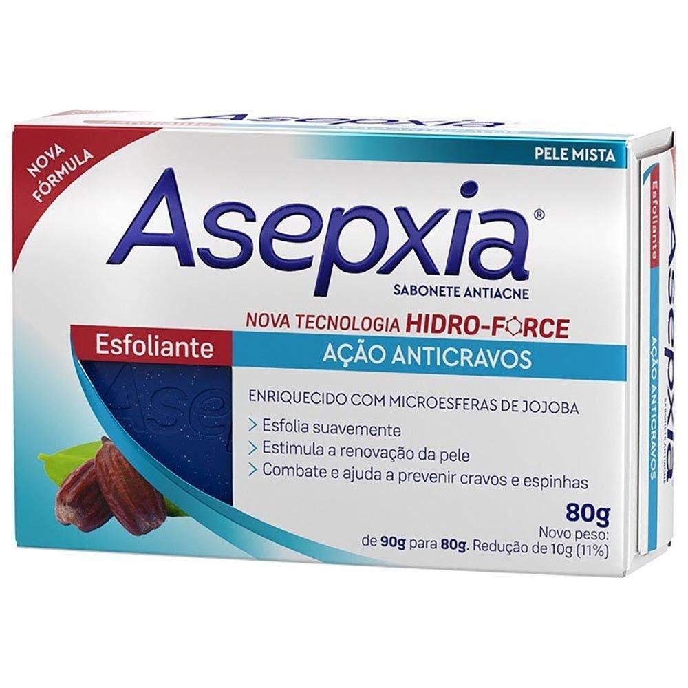 Sabonete Facial Em Barra Asepxia Esfoliante Antiacne Com 80G