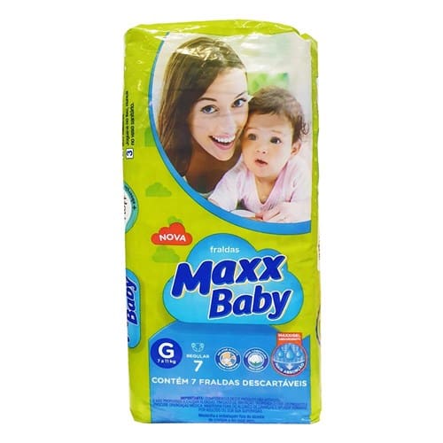Fralda Descartável Maxx Baby Tamanho G Pacote 7 Un