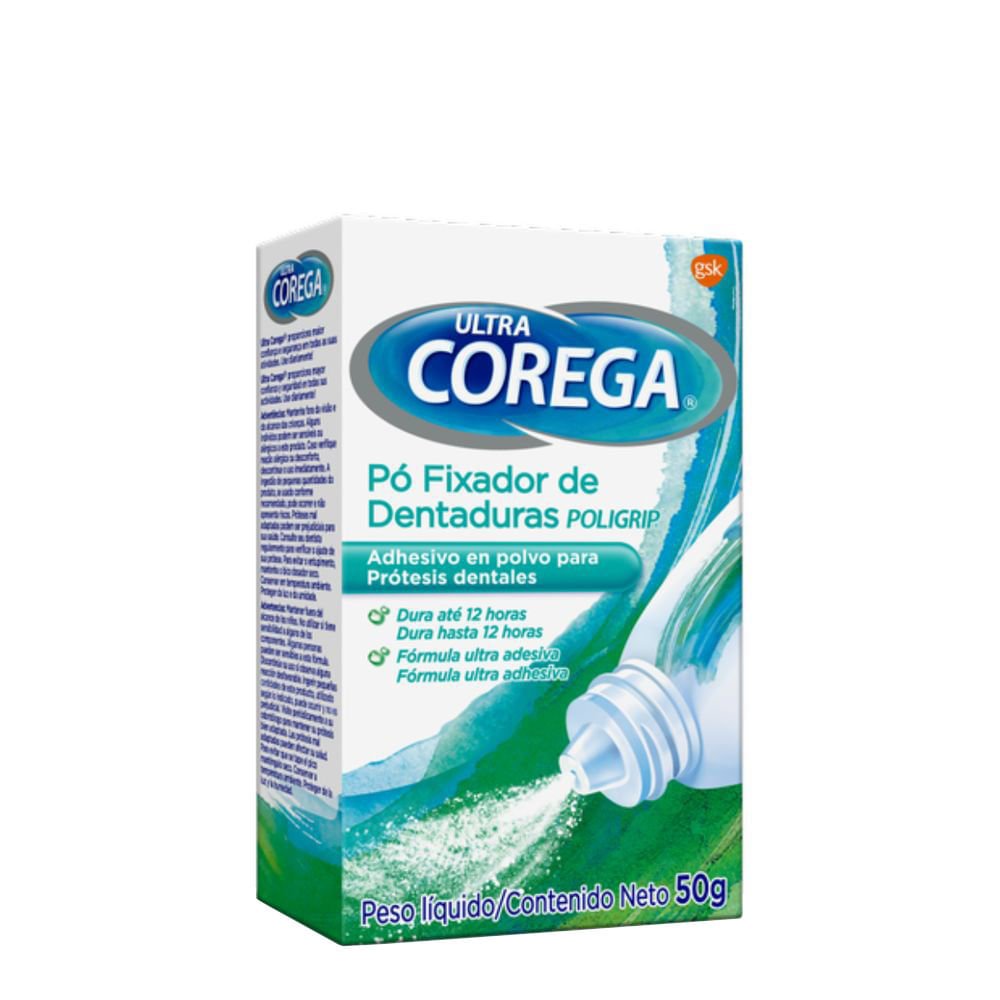Corega Ultra Fixador De Dentadura Em Pó Gsk 50G
