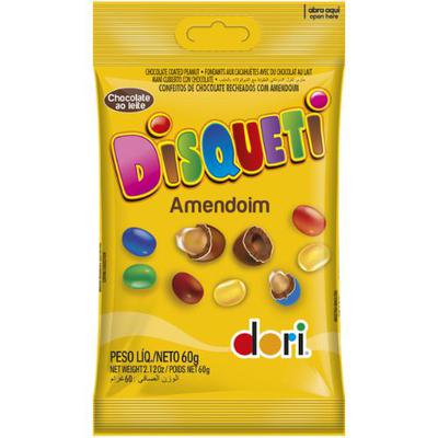 Disqueti Amendoin Chocolate Confeitado 60g