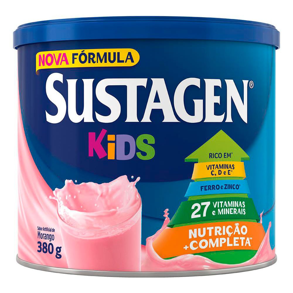 Kids Complemento Alimentar Infantil Morango 380g - SUSTAGEN