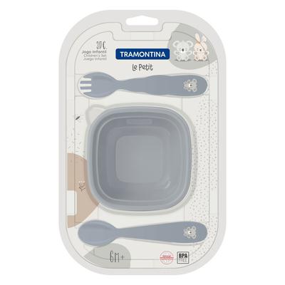 JOGO TRAMONTINA INF LE PETIT CINZ C/3UN