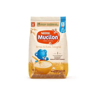 Cereal Infantil De Arroz E Aveia Integral Mucilon 180G