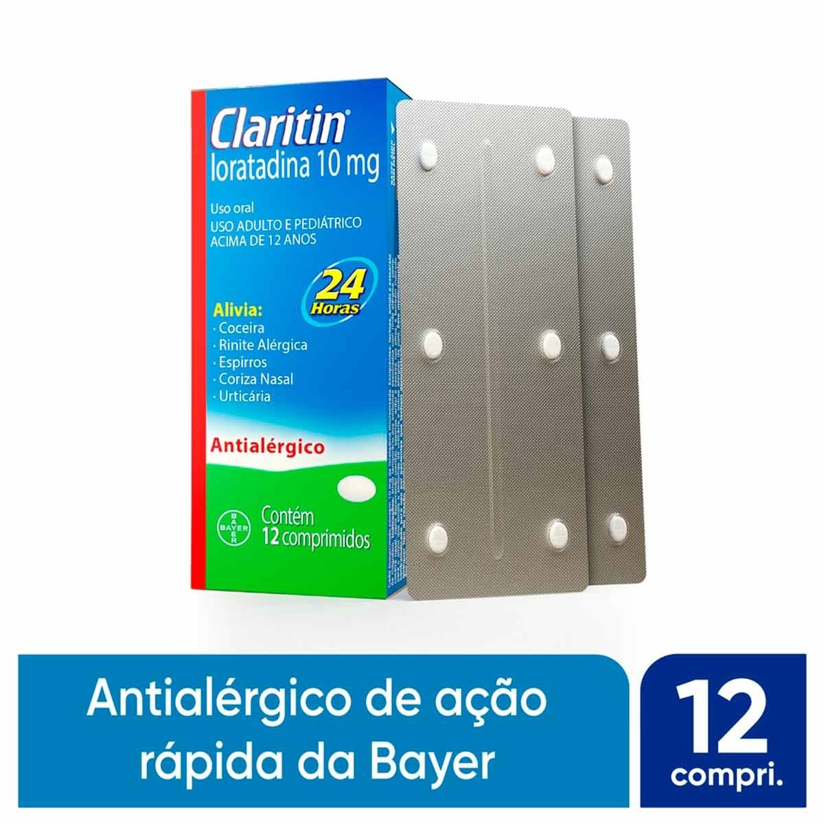 Claritin 10Mg Bayer Com 12 Comprimidos