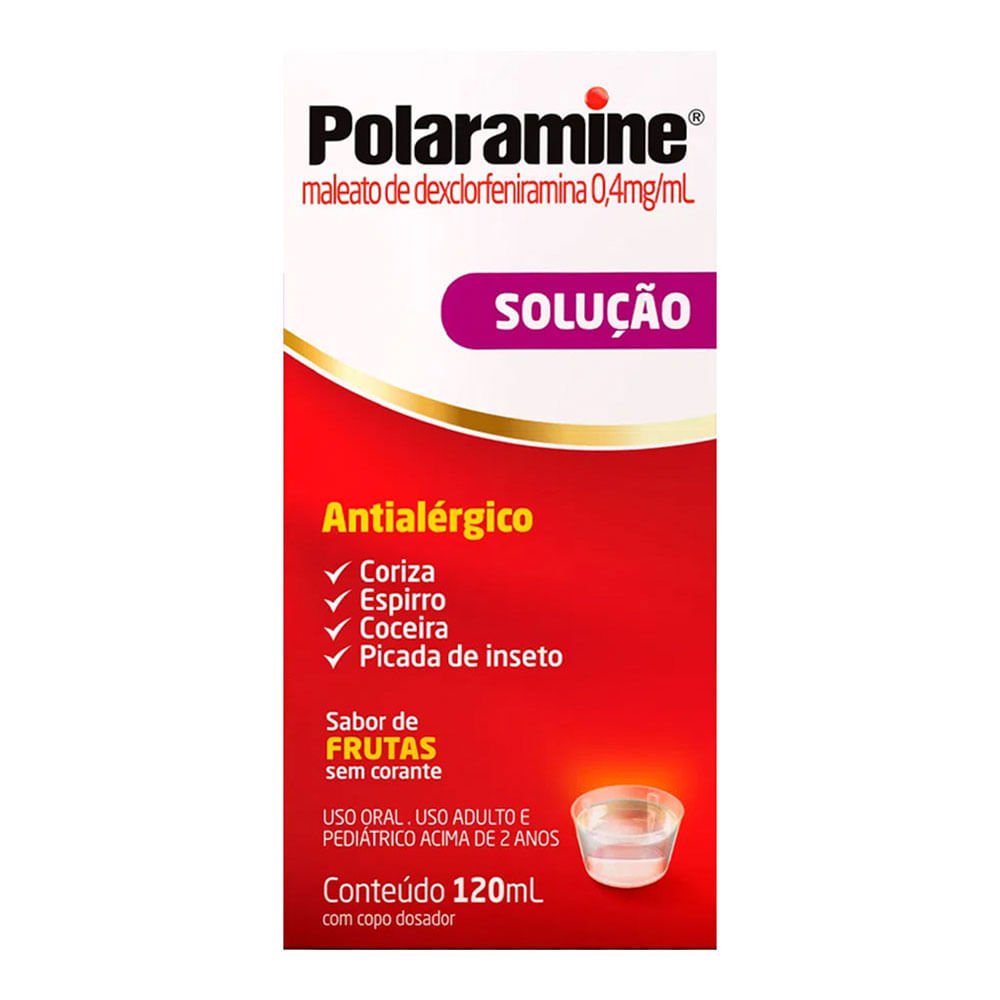 Polaramine 0,4Mg/Ml Sabor De Frutas Solução Hypera 120Ml