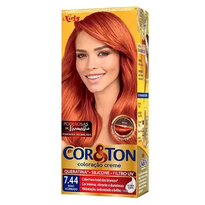 Tintura Cor&Ton Niely Ruivo Acobreado 7.44