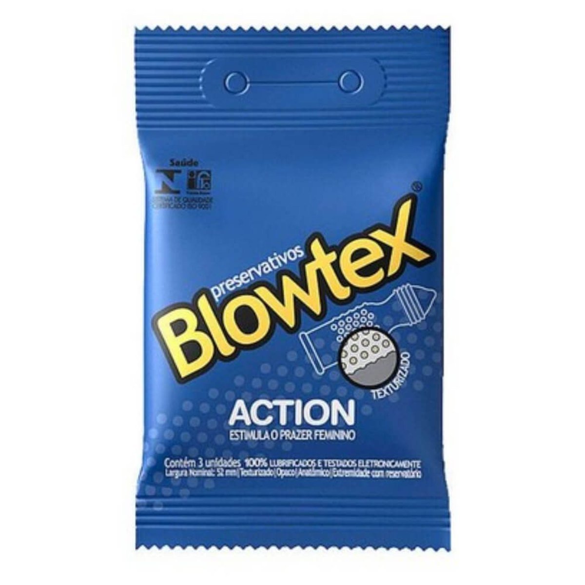 Preservativo Blowtex Action Embalagem 3 Un