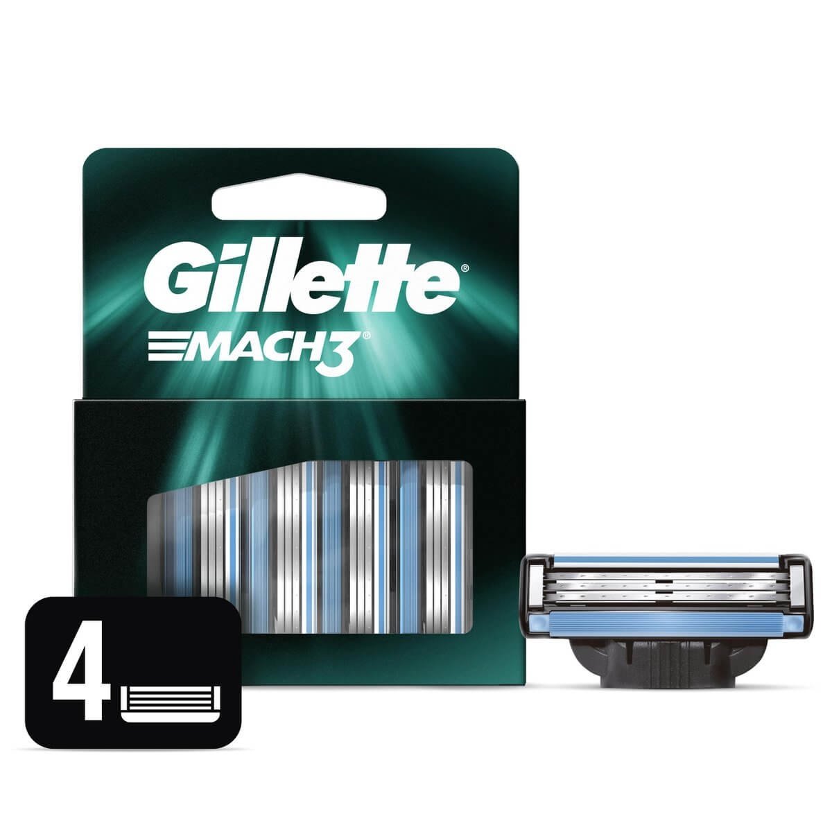 Lâminas Para Aparelho De Barbear Gillette Mach3 4 Unidades