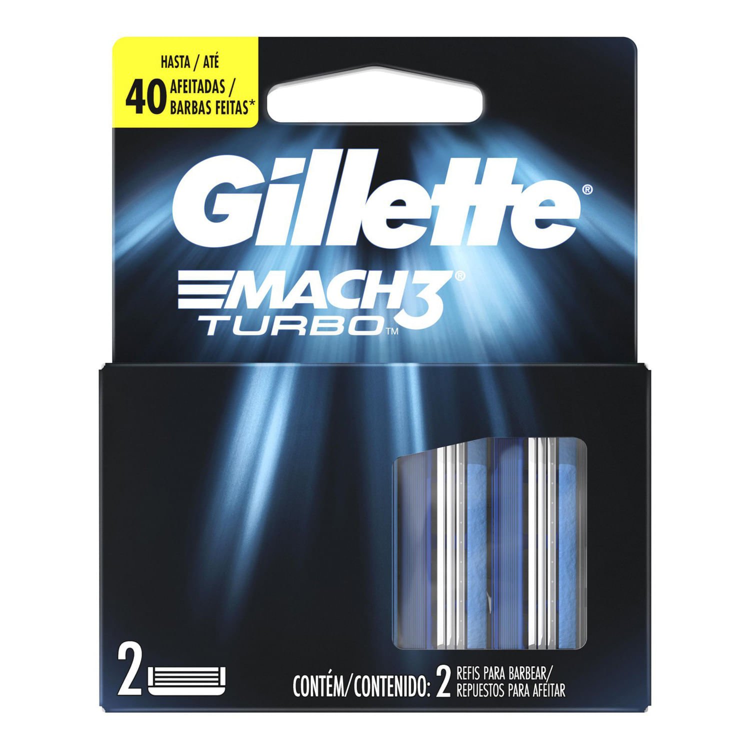 Carga Barbear Gillette Mach 3 Turbo C/2Unidades