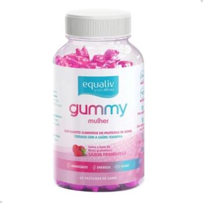 Equaliv Super Gummy Mulher Sabor Framboesa 60 Gomas