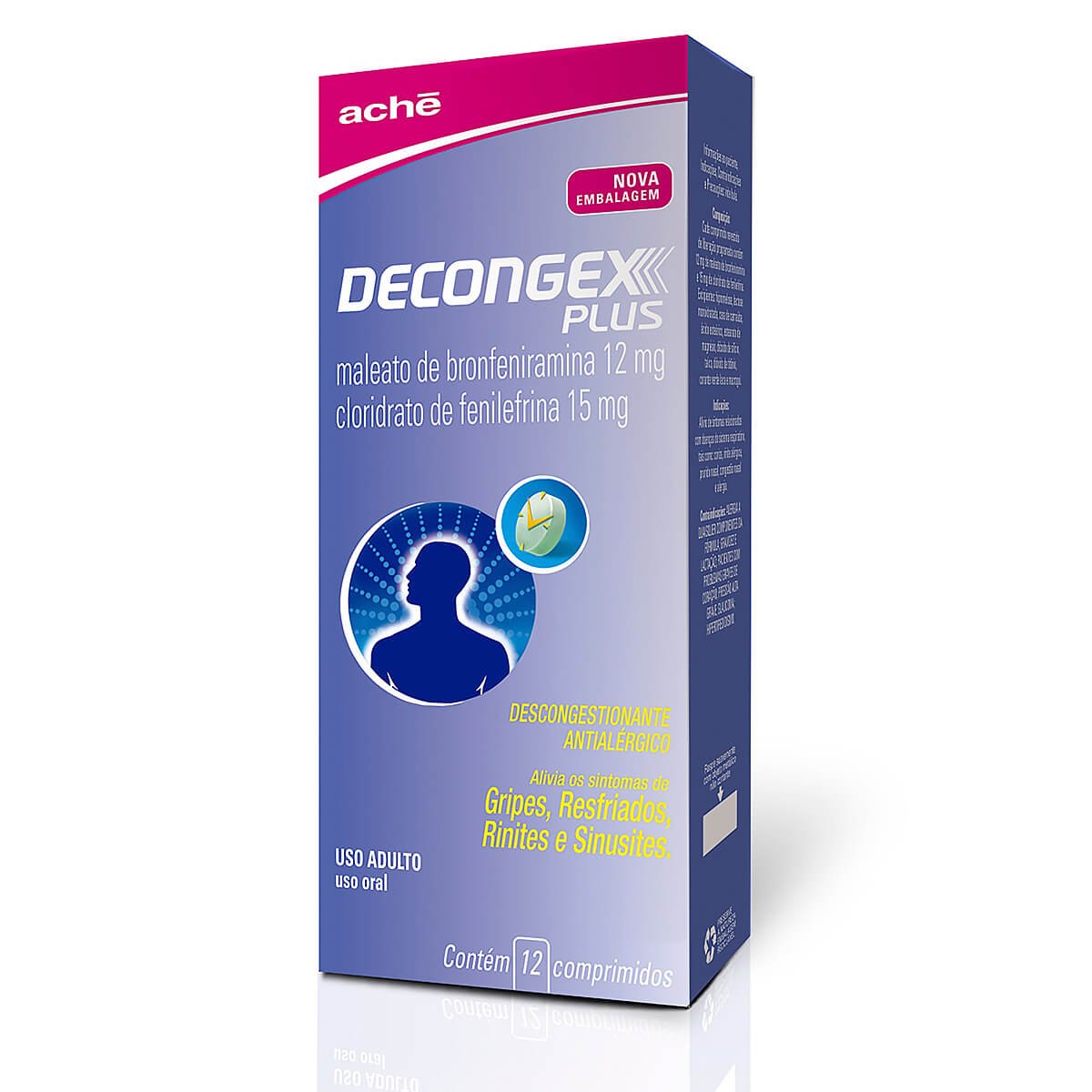 Decongex Plus Aché Caixa Com 12 Comprimidos