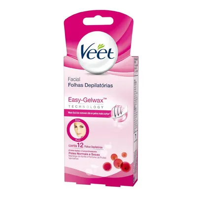 Cera Facial Veet Pele Normal 12Folhas