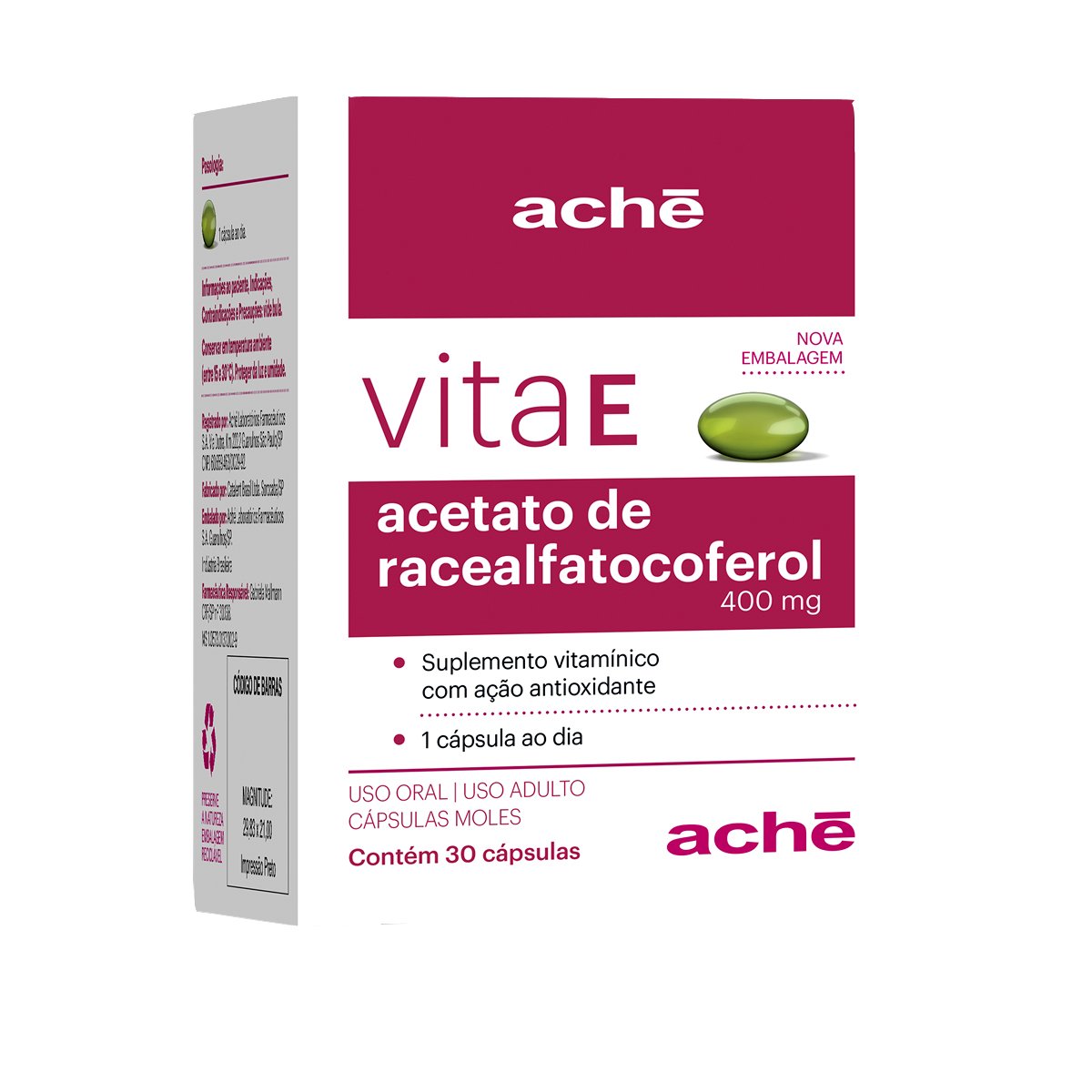Vita E 400mg  30 Cápsulas Moles - ACHÉ - MELCON