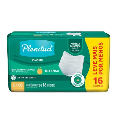 Roupa Intima Plenitude Classica G/Xg 16Unidades