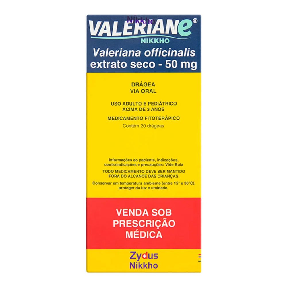 Valeriane Nikkho 50mg  20 Drágeas - ZYDUS NIKKHO
