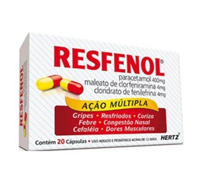 Resfenol Kley Hertz Farmacêutica Caixa Com 20 Cápsulas