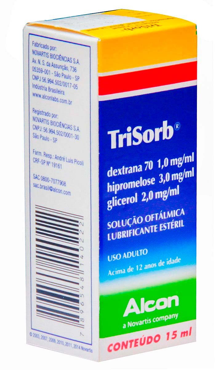 Trisorb Alcon Solução Oftálmica Lubrificante Esteril 15Ml