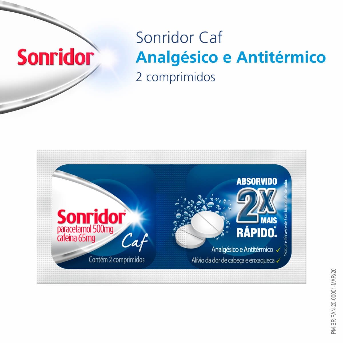 Sonridor Caf 500mg+65mg 2 Comprimidos Efervescentes - HALEON