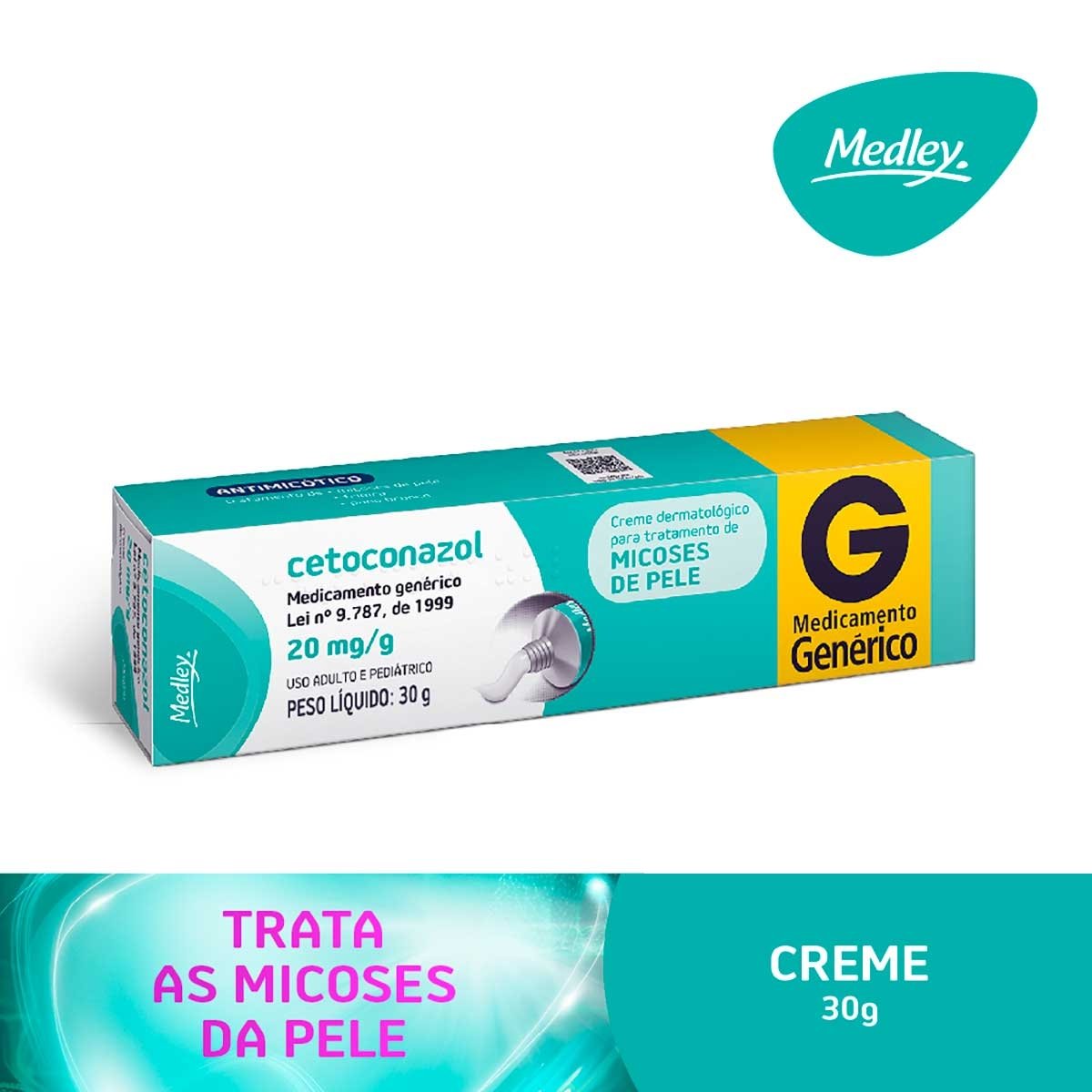 Cetoconazol 20mg/g Creme 30g - MEDLEY