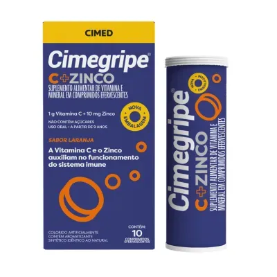 Cimegripe C + Zinco Cimed Caixa 10 Comprimidos Efervescentes
