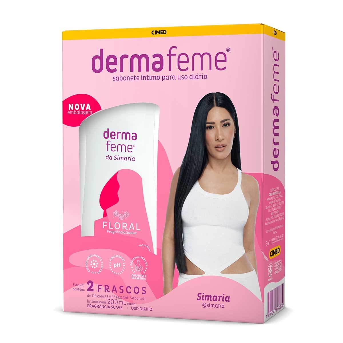 Kit Sabonete Íntimo  Dermafeme Floral 2X200ml - CIMED