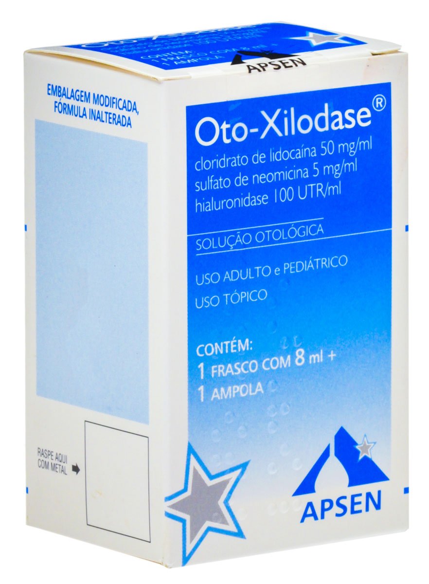 Oto-Xilodase 100Utr/Ml + 50Mg/Ml + 5M/Ml Apsen Com 8Ml