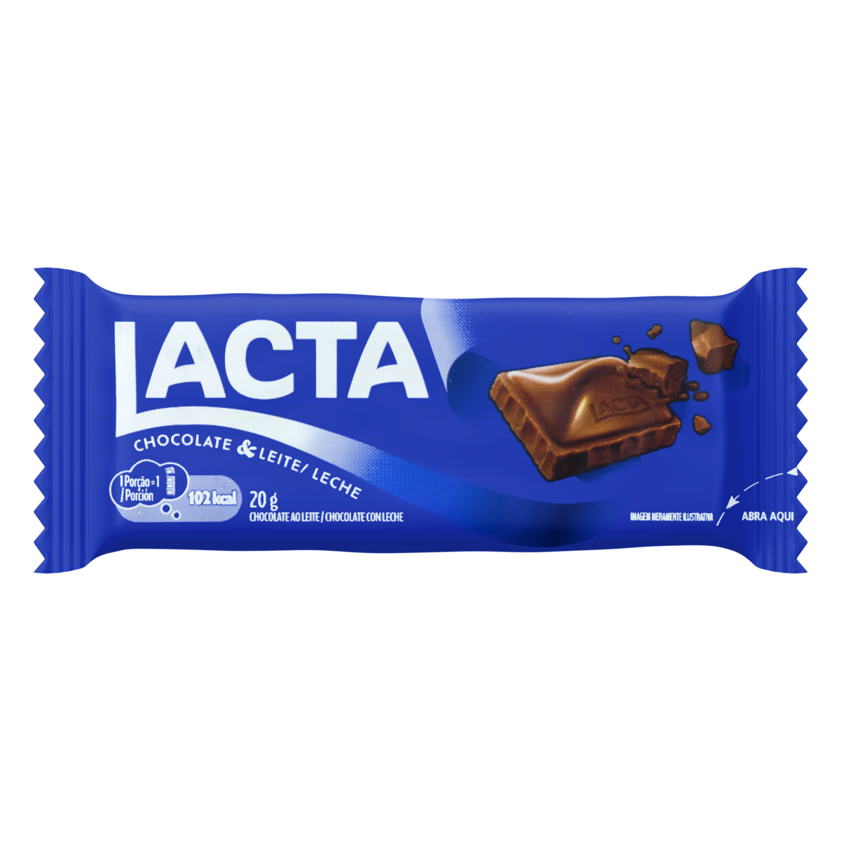 CHOC LACTA AO LEITE 20G
