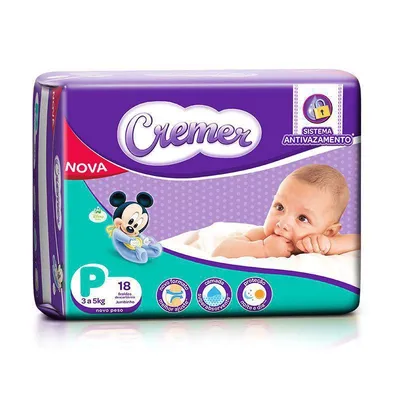 Fralda Cremer Jumbinho P 18 Unidades