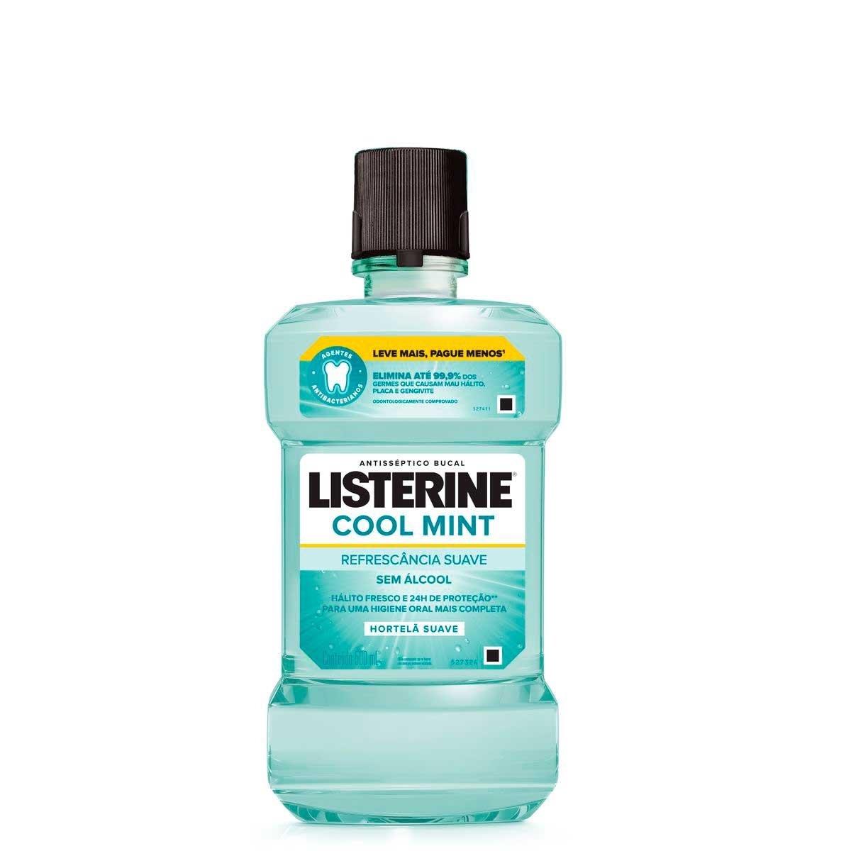 Enxaguante Bucal Sem Álcool Cool Mint Listerine 500Ml