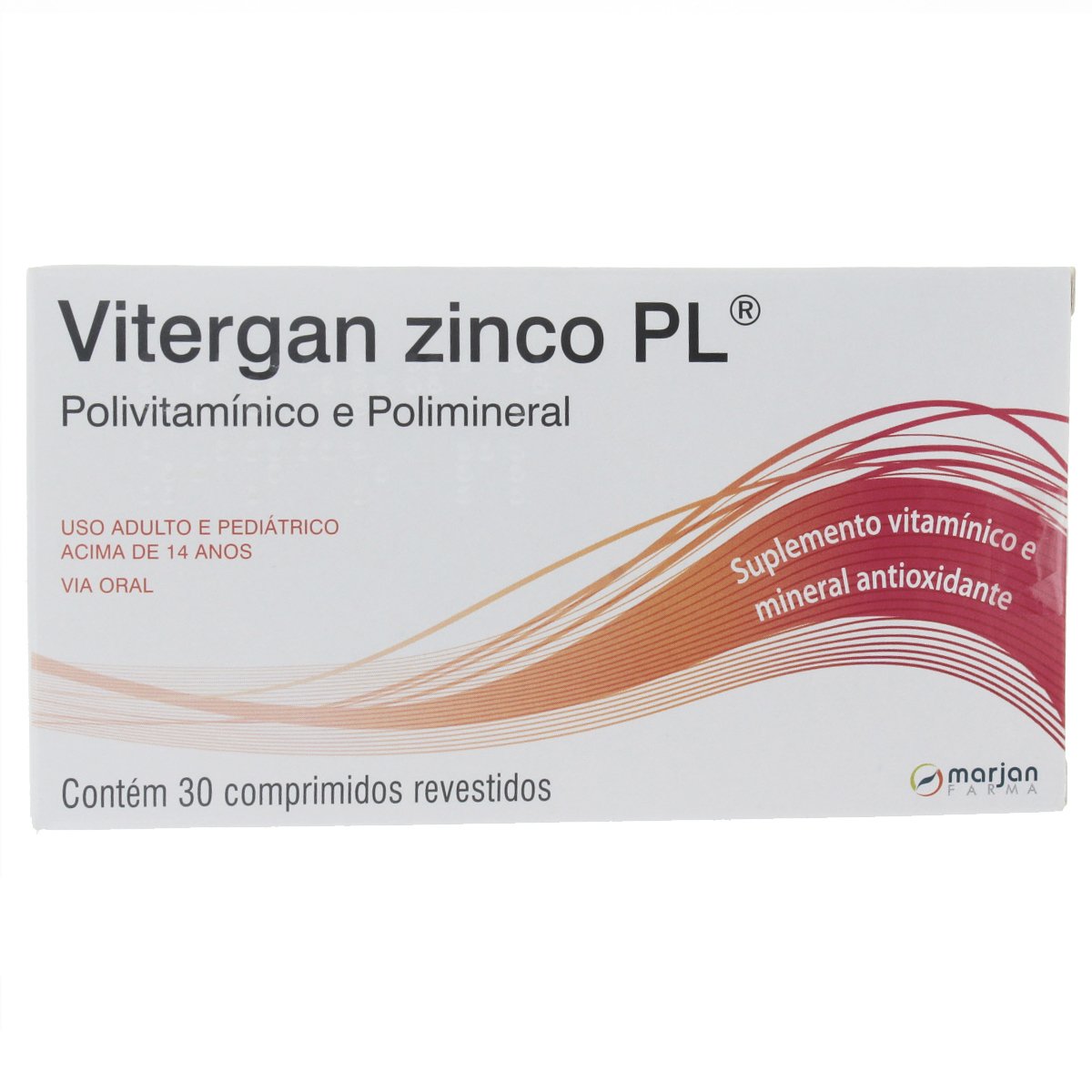 Vitergan Zinco Pl Marjan Farma 30 Comprimidos Revestidos