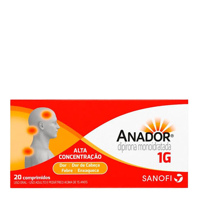 Anador 1G Sanofi Caixa Com 20 Comprimidos